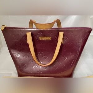 Louis Vuitton Bellevue Violette PM Monogram Vernis Tote Handbag Bag & Dust Cover